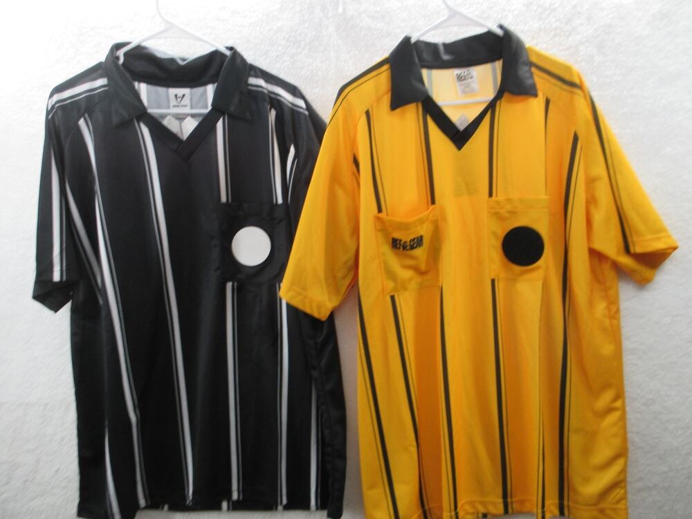 NWT REF GEAR High Five Soccer Referee Polyester Jersey Shirt lot (2) Men's XL